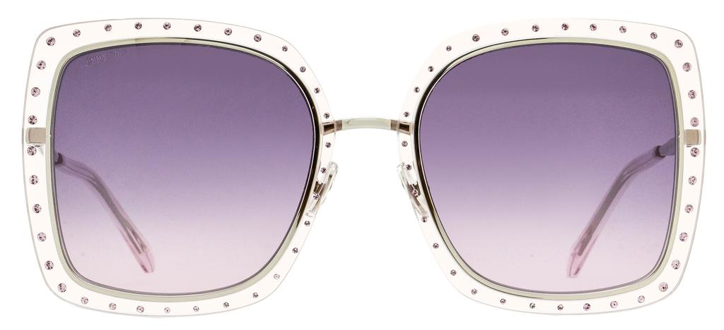 Jimmy Choo Women's Square Sunglasses Dany/S KTSF7 Palladium/Lilac 56mm