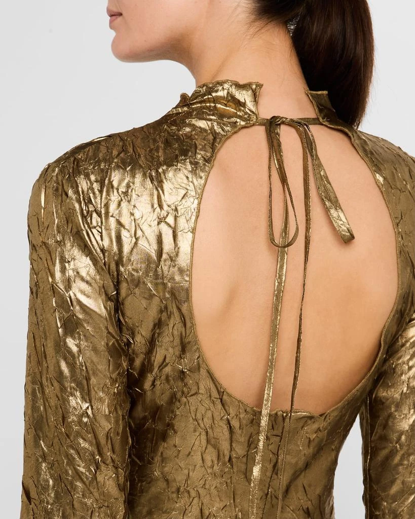 Ganni Metallic Cut-Out Long-Sleeve Top 5