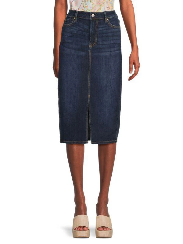 7 For All Mankind Denim Knee Length Pencil Skirt 1