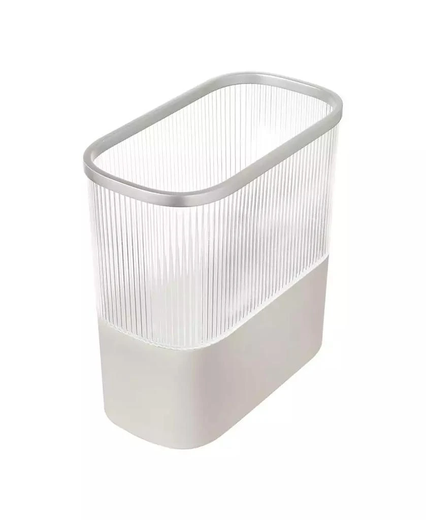 iDesign Plastic Bathroom Trash Can with Storage for Toiler Paper - Clear/Satin