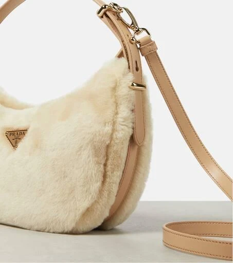 Prada Arqué shearling shoulder bag 6