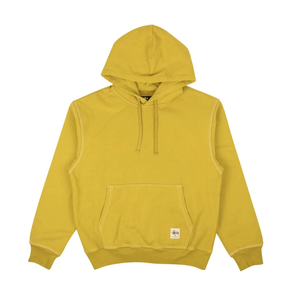 STUSSY Gold Cotton Contrast Stitch Label Hoodie 3