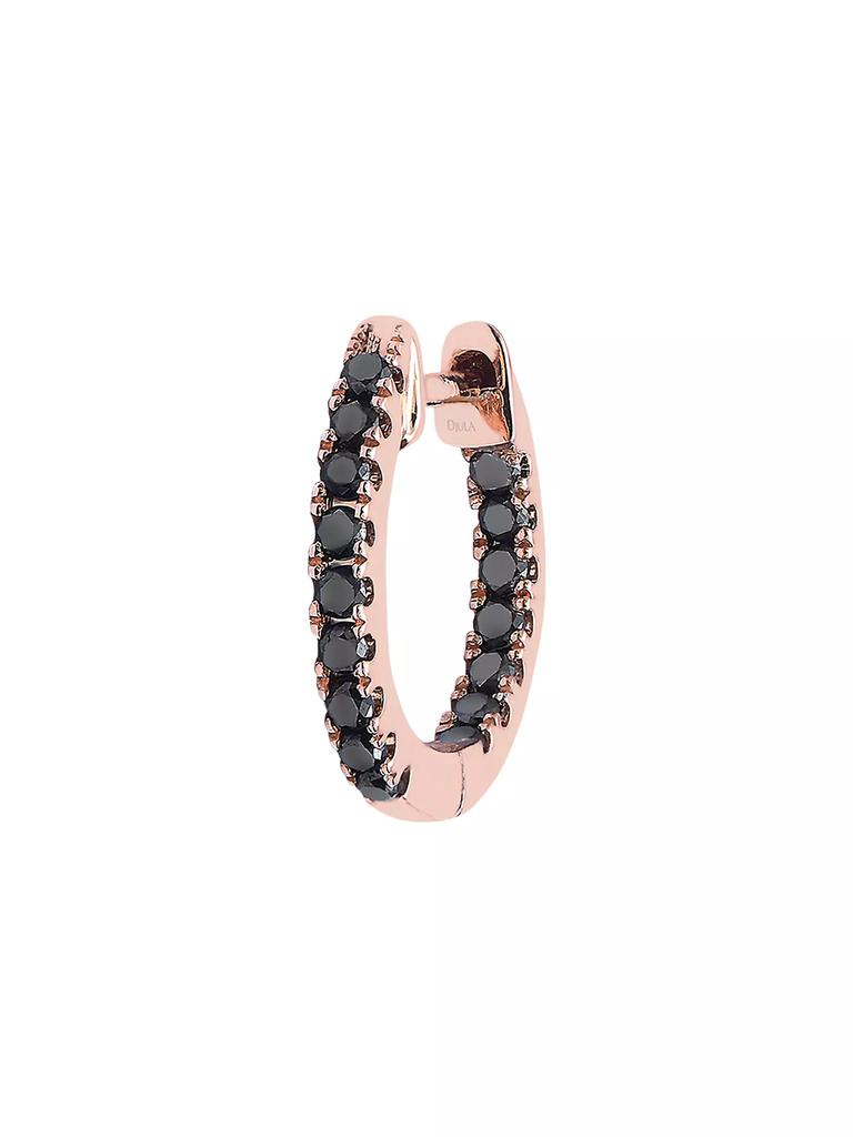 DJULA Précieuse 18K Rose Gold & Black Diamond Single Hoop Earring