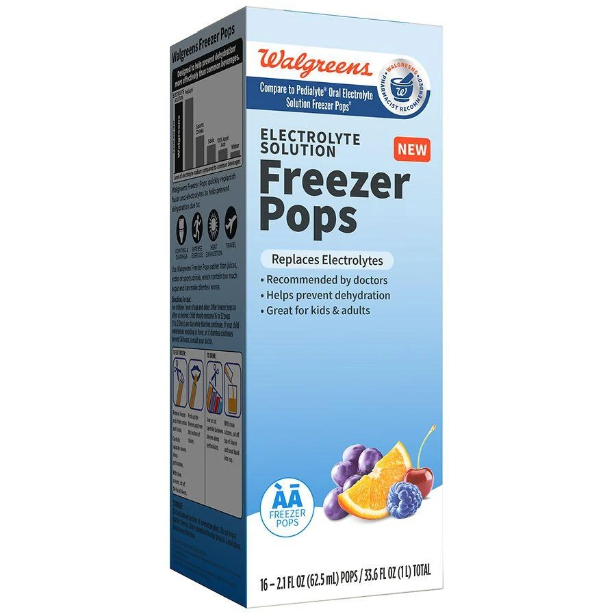 Walgreens Electrolyte Solution Freezer Pops Grape, Blue Raspberry, Cherry & Orange 2