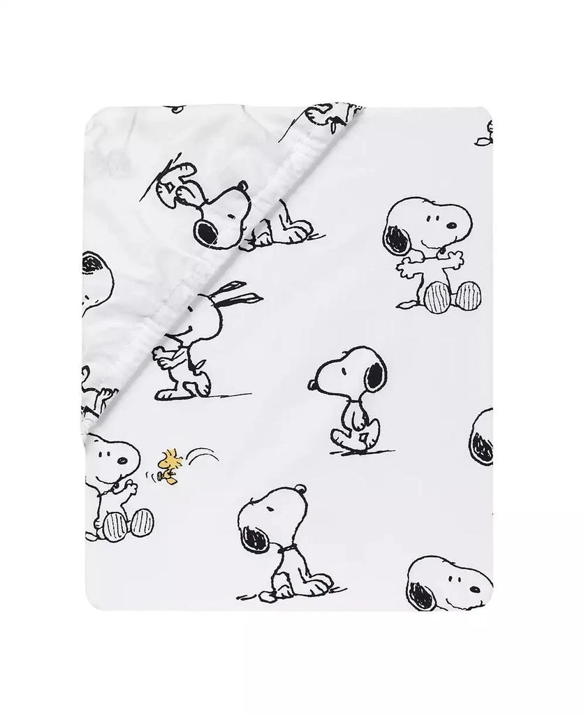 Lambs 
Ivy Baby Classic Snoopy 100% Cotton White/Black Fitted Crib Sheet 2