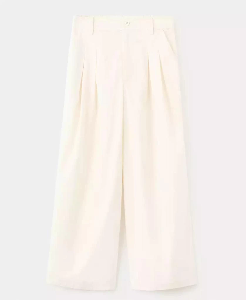 Mango Women
s Wide-Leg Cropped Pleated Pants 5