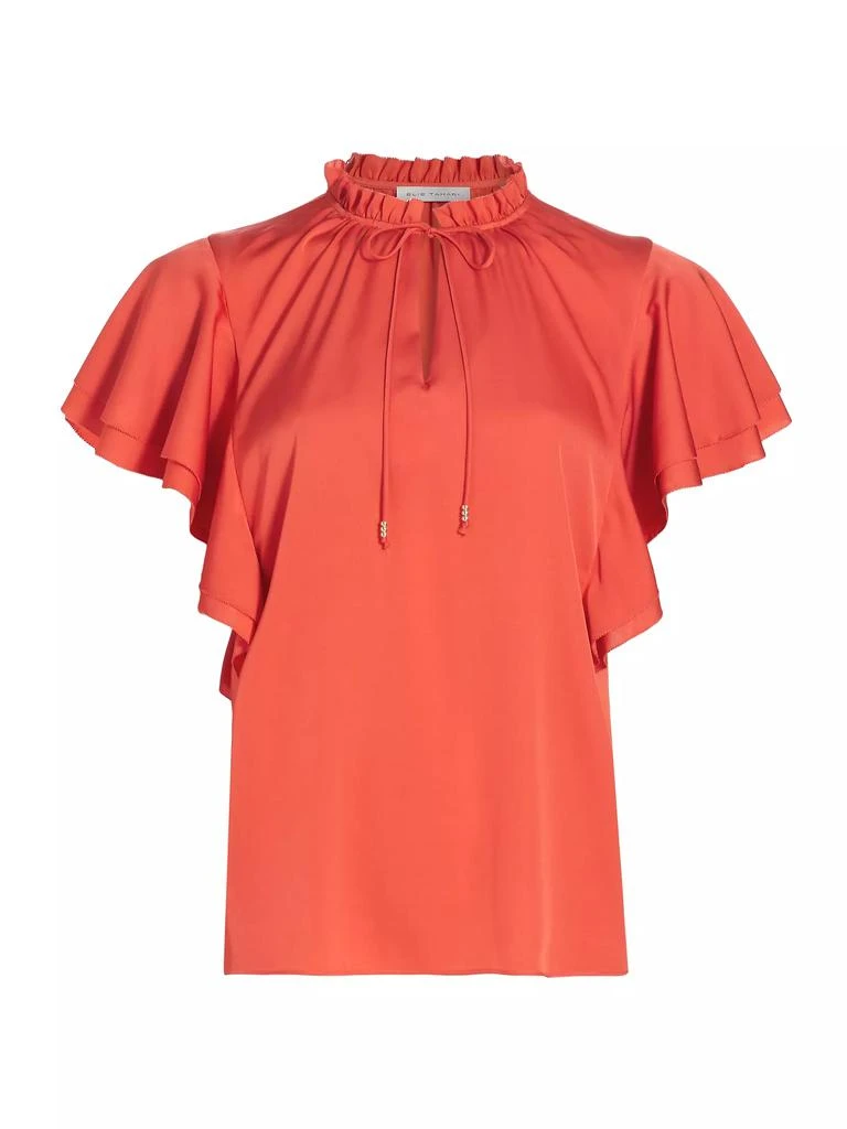 Tahari Viori Silk Flutter-Sleeve Blouse 1