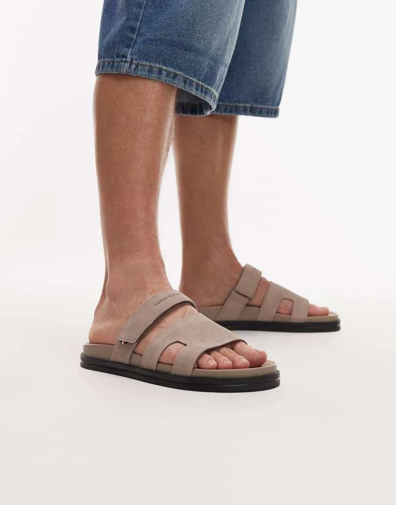 Tommy Hilfiger Tommy Hilfiger premium suede sandal in taupe