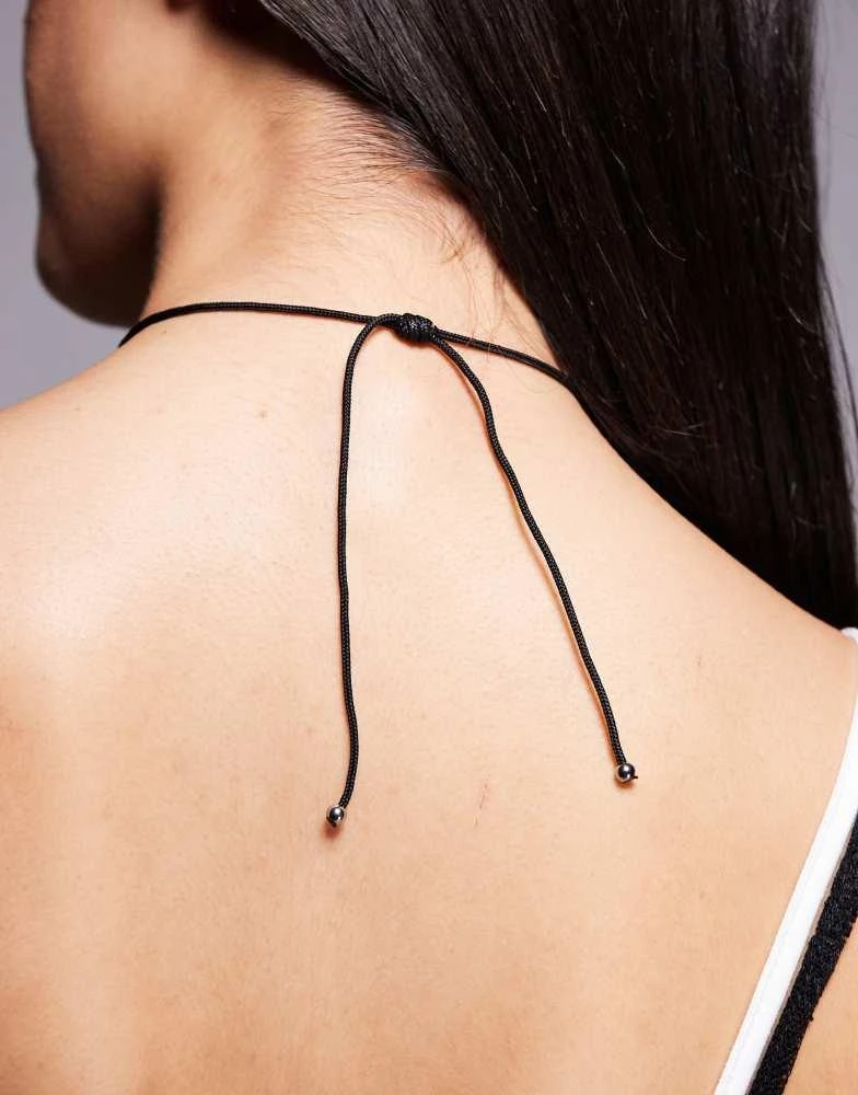 8 Other Reasons 8 Other Reasons chunky pendant cord necklace in rhodium plated 3