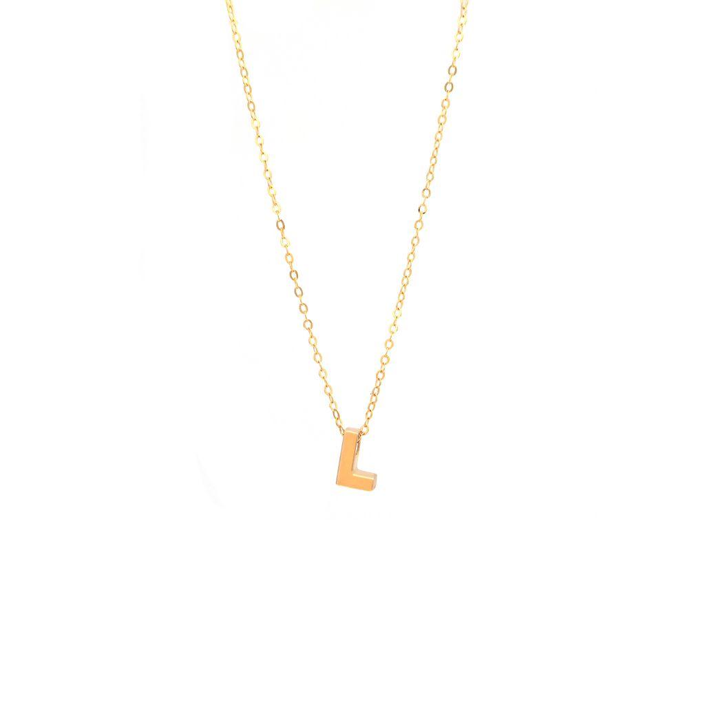 Monary 14k Yg Initial L With Chain