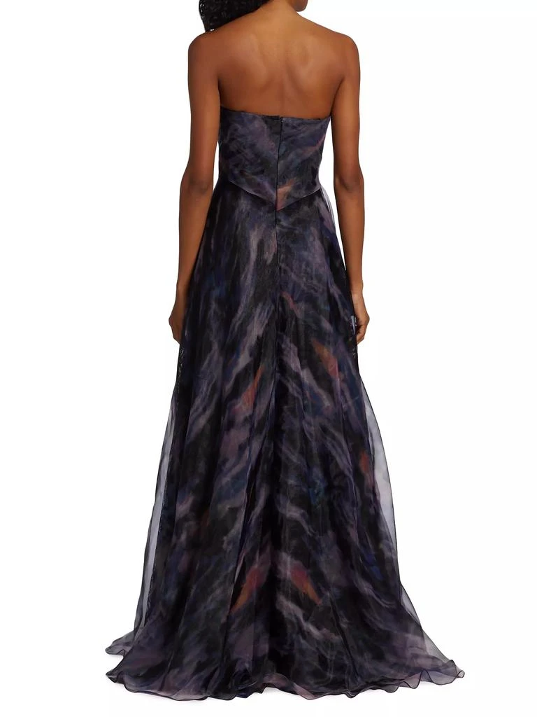 Rene Ruiz Collection Printed Organza Strapless Gown 5