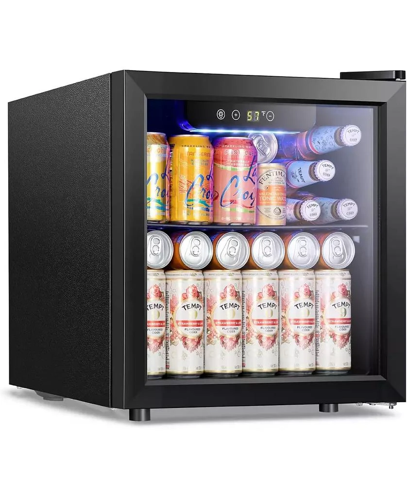 Zafro 1.3 Cu Ft Mini Beverage Fridge — 12-Bottle
48-Can Cooler, Glass Door, Digital Temp Control — Compact Drink Cooler for Home, Office, Bar