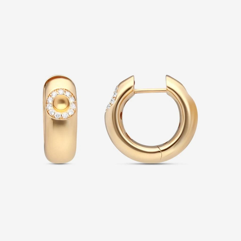 Roberto Coin Roberto Coin Pois Moi Luna 18K Rose Gold Diamond Outline Hoop Earrings 8883132AXERX 3
