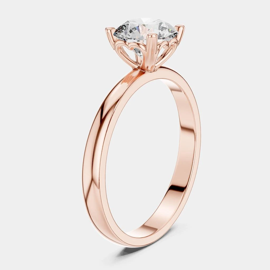 The Diamond Edit 6.00 cts Round 18k Rose Gold Solitaire Lab Grown Diamond Band Size 53