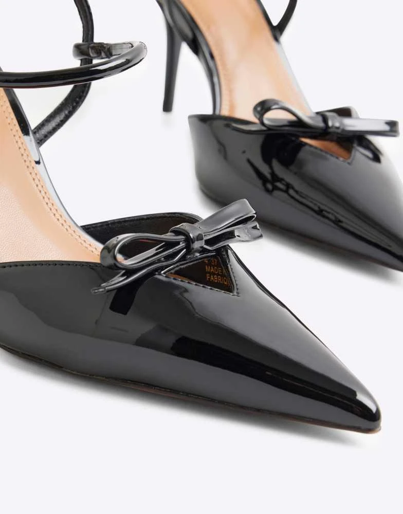 River Island River Island slingback heel with bow detail in black 3
