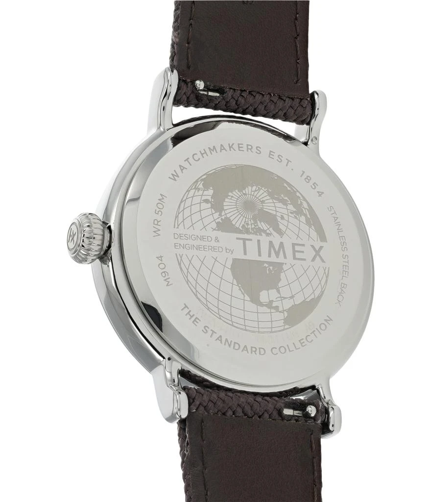 Timex 40 mm Standard 3-Hand Leather Combo Strap Watch 2