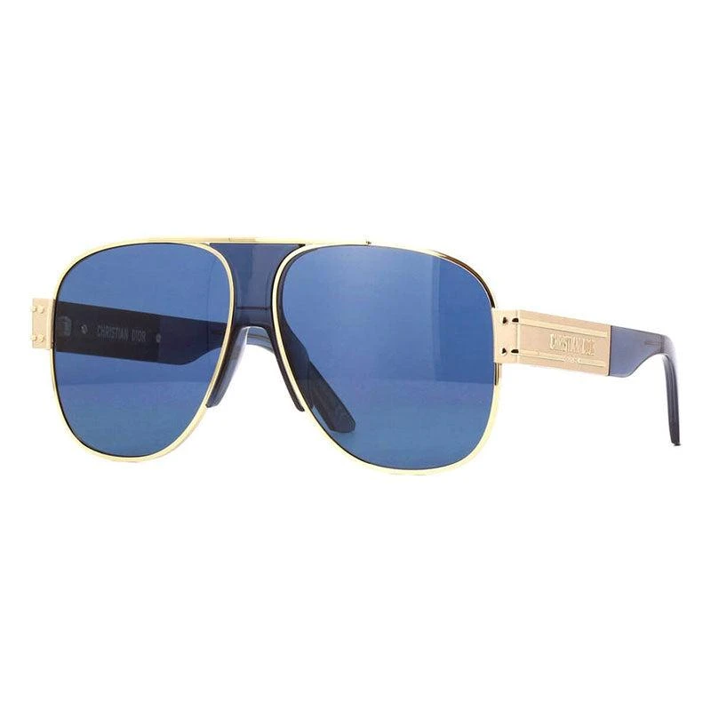 Shop Dior Sunglasses Aviator Full Rim, Gold Frame and Blue  display picture 1