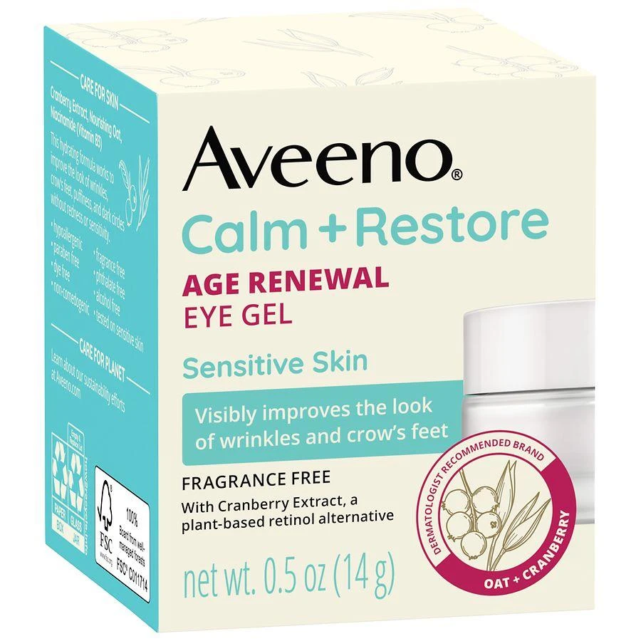 Aveeno Calm + Restore Age Renewal Anti-Wrinkle Under Eye Gel Fragrance Free 7