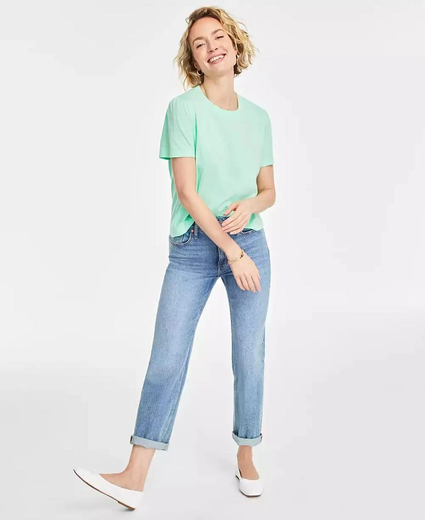 On 34th Women's Gathered-Sleeve Crewneck T-Shirt, Created for Macy's 1