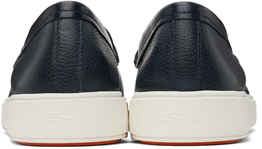Santoni Navy Knotted Slip-On Sneakers 2