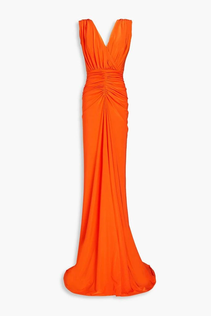RHEA COSTA Saara ruched satin-jersey gown 1