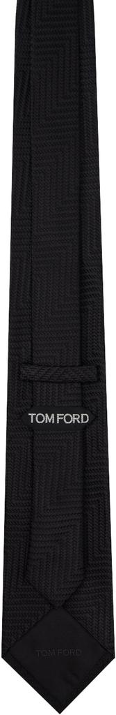 Tom Ford Black Giant Herringbone Tie