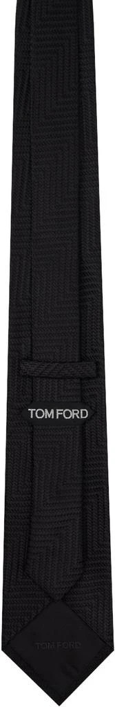 Tom Ford Black Giant Herringbone Tie 2