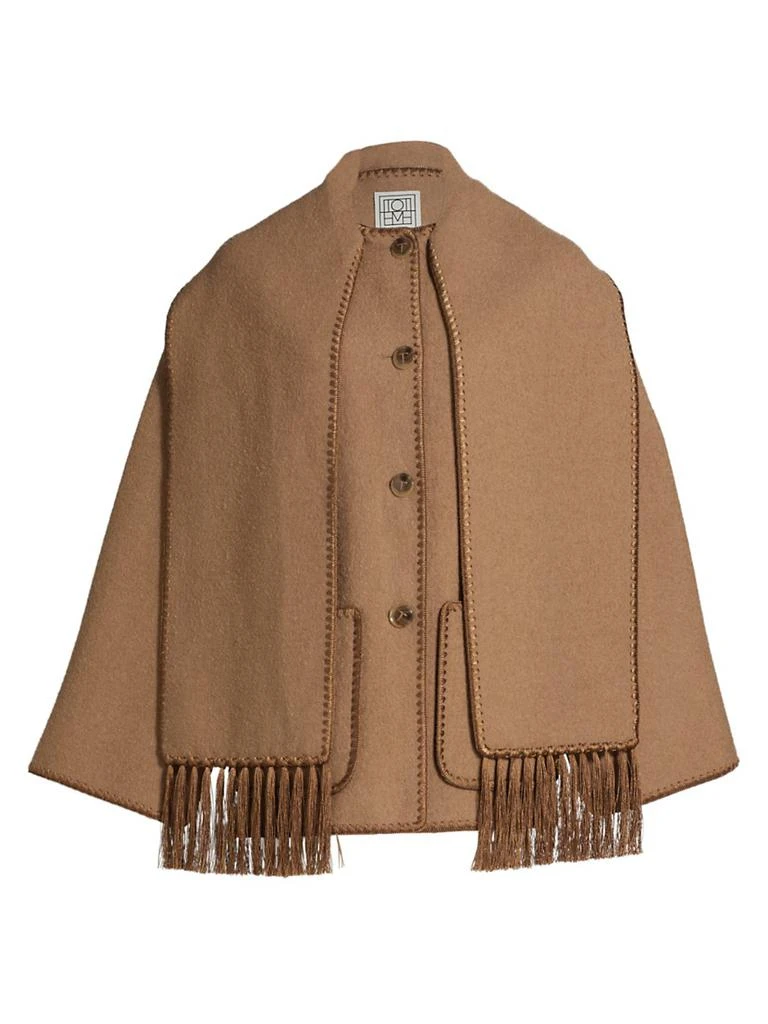 Totême Embroidered Wool-Blend Scarf Jacket 1