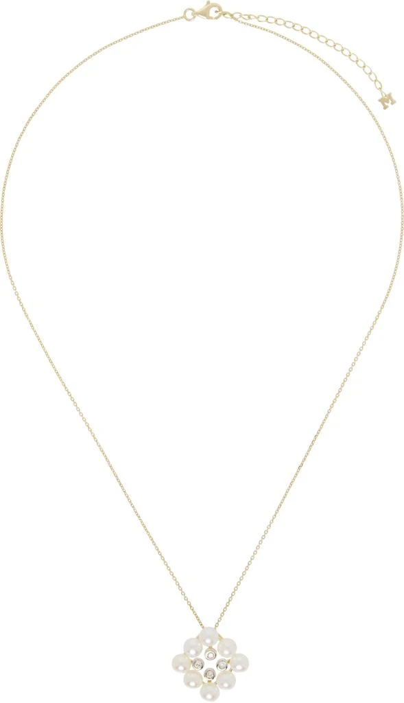 MATEO Gold Pearls & Diamond Cluster Necklace 1