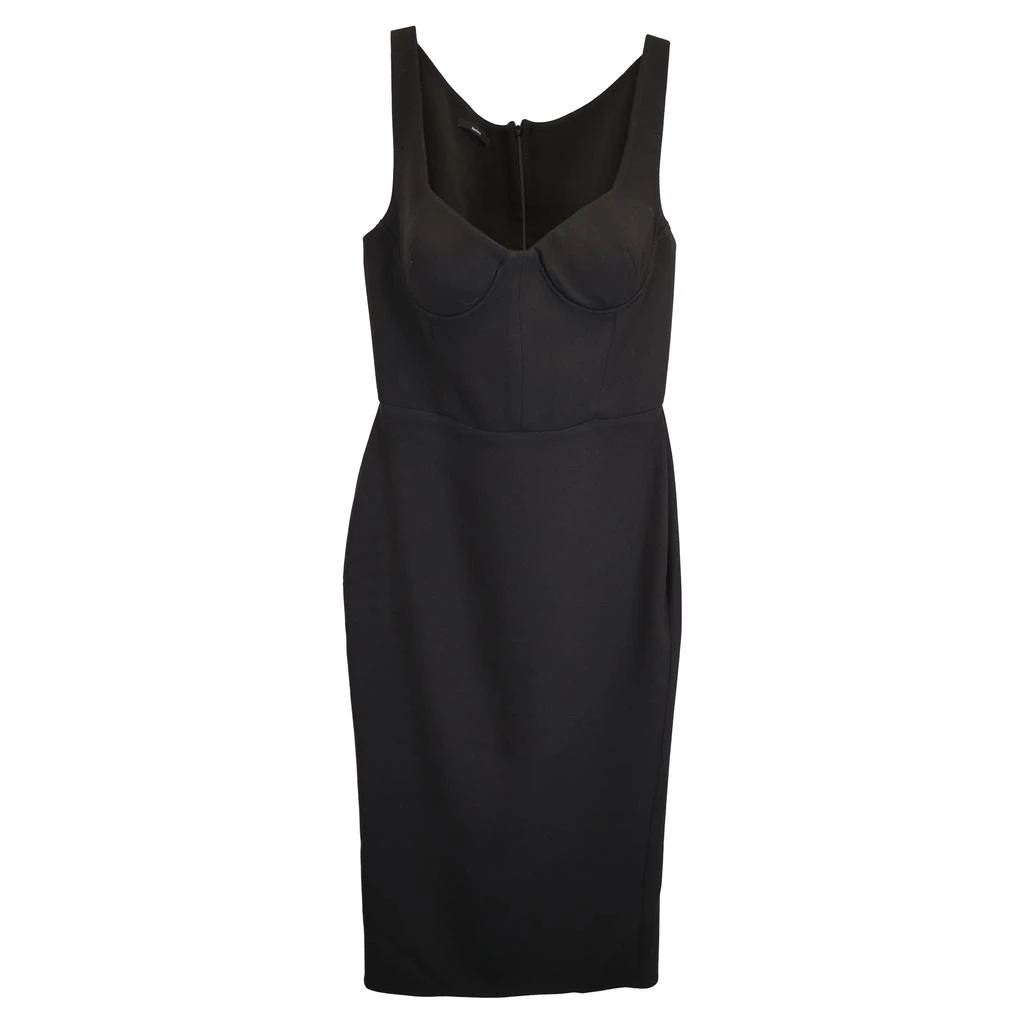 Alex Perry Pagett Midi Sweetheart Neck Dress in Black Viscose 1