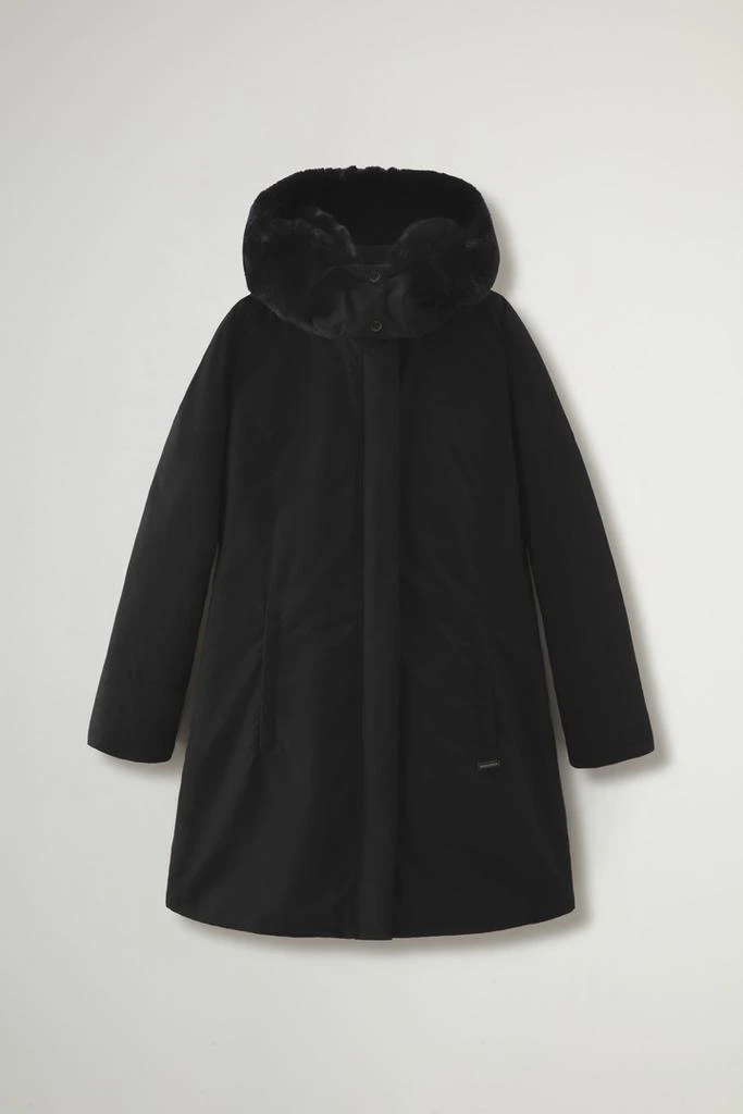 WOOLRICH Bow Bridge Parka in Ramar Cloth with Faux Fur - Women - Black 5