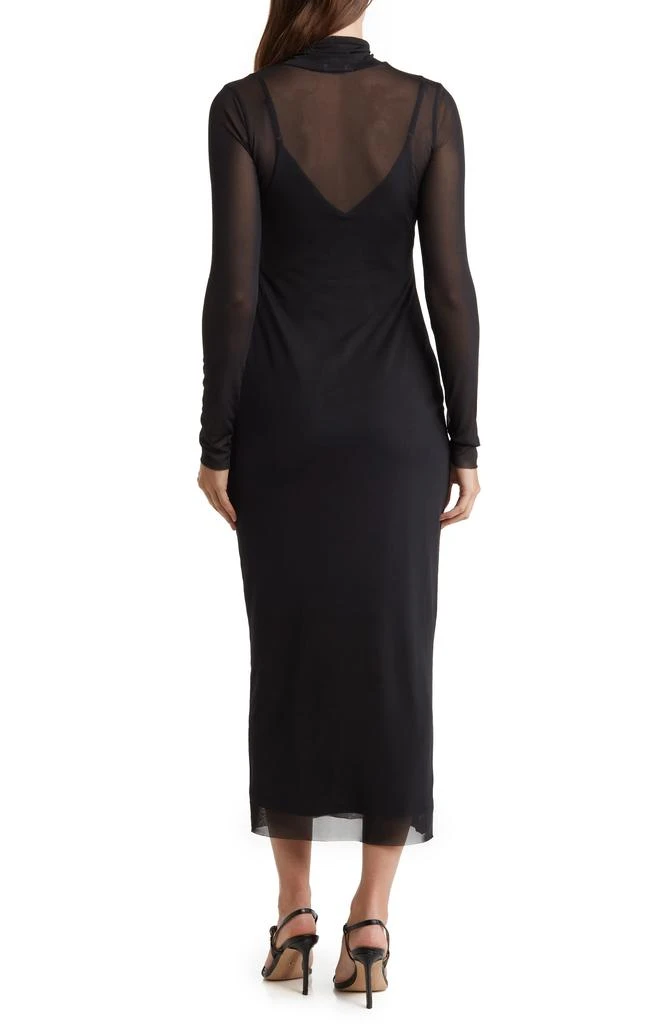 AFRM LOS ANGELES Marni Turtleneck Long Sleeve Mesh Dress 2