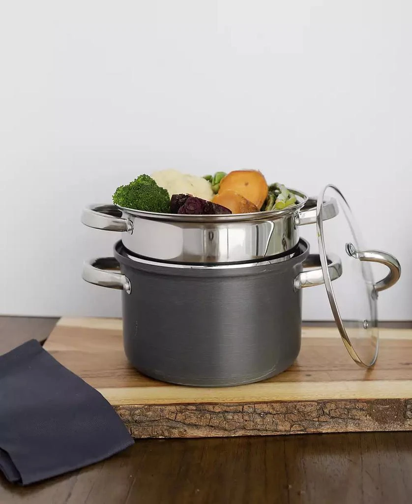 Sedona Kitchen Hard Anodized Aluminum 4-Qt. Multi Cooker with Glass Lid & Steam Tray 9