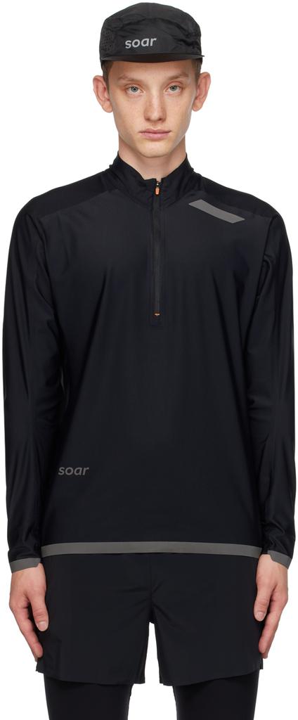 Soar Running Black Windbreaker Sweater