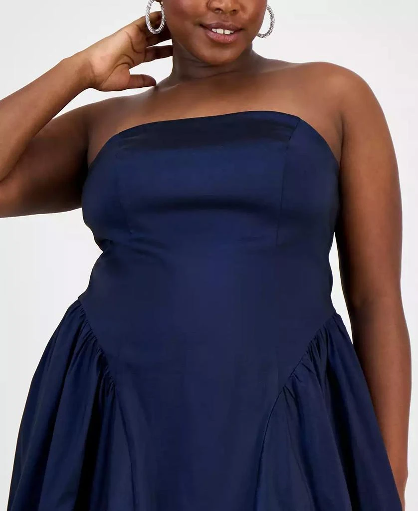 Emerald Sundae Trendy Plus Size Strapless Taffeta Dress 5