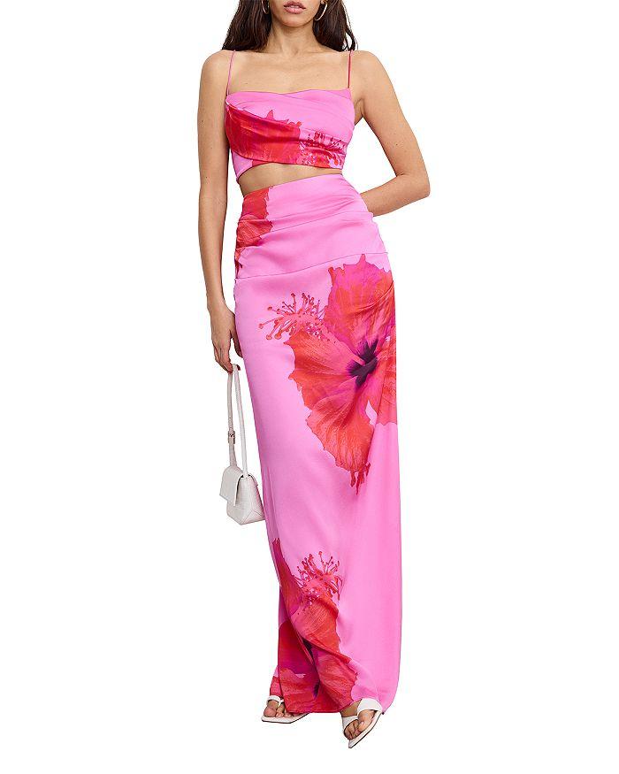 Good American Satin Draped Crop Top
