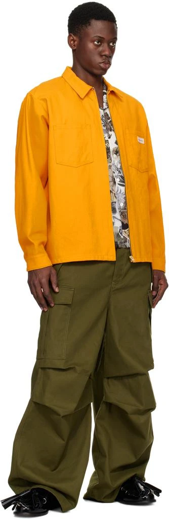 Marni Orange Zip-Up Long Sleeve Shirt 4