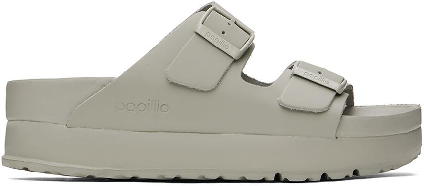 Birkenstock Gray Arizona Flex Platform Sandals