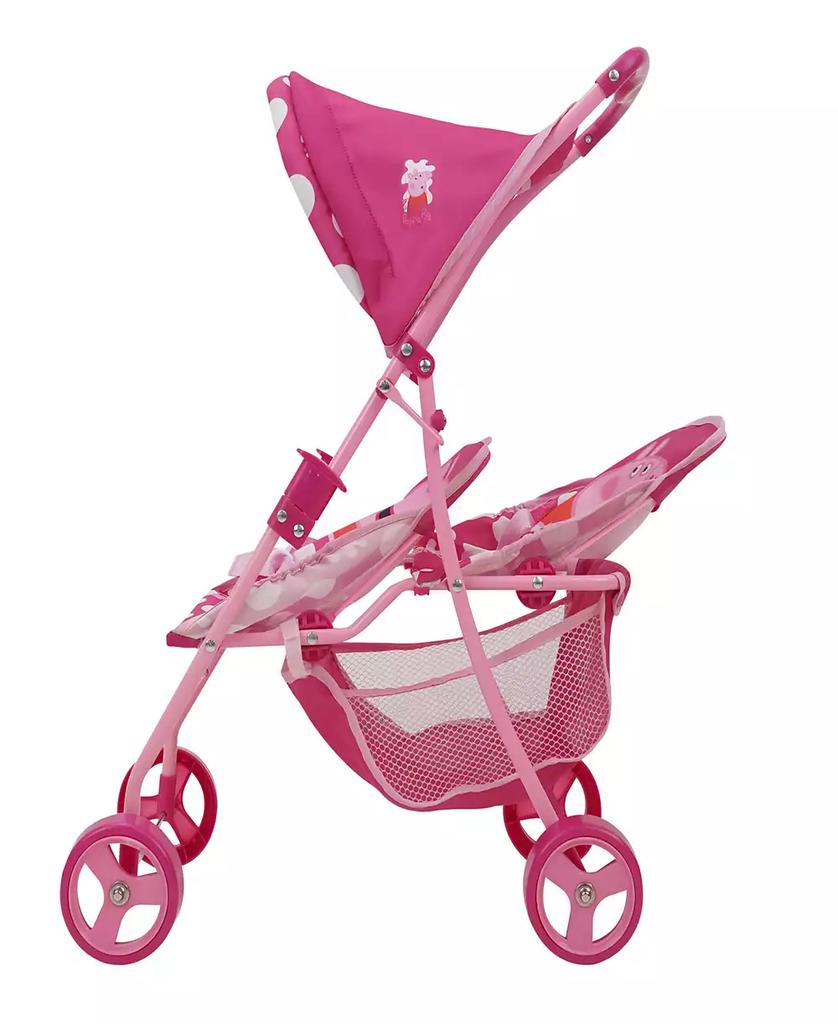 Peppa Pig Pink And White Dots Doll Twin Stroller