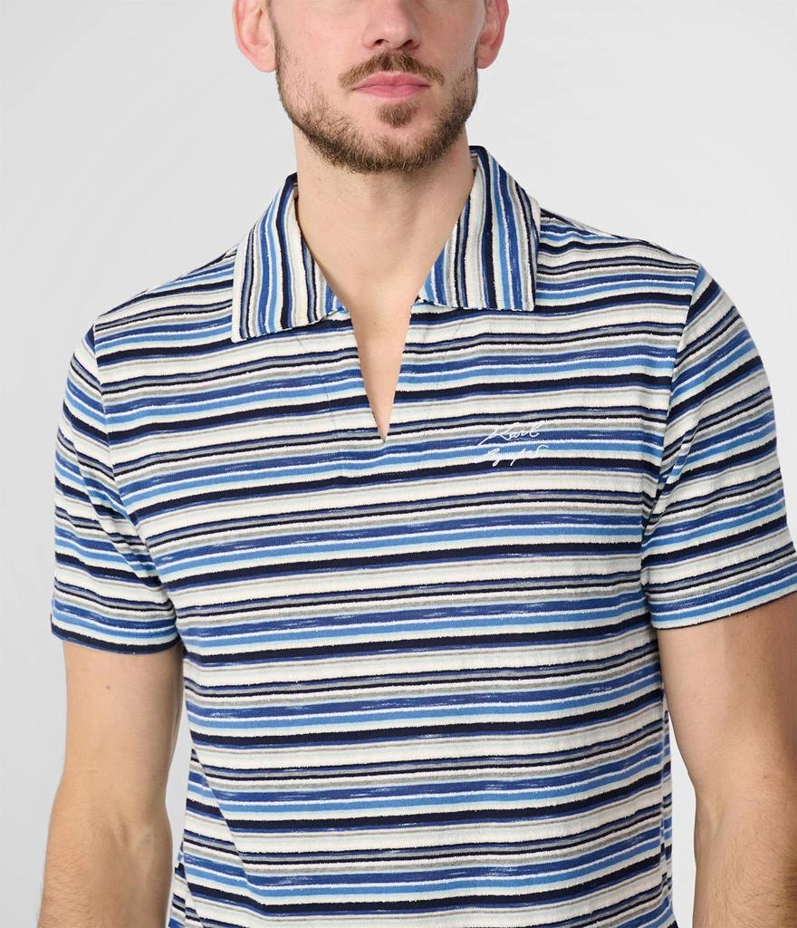 Karl Lagerfeld Paris TEXTURED STRIPE SHORT SLEEVE HENLEY 3