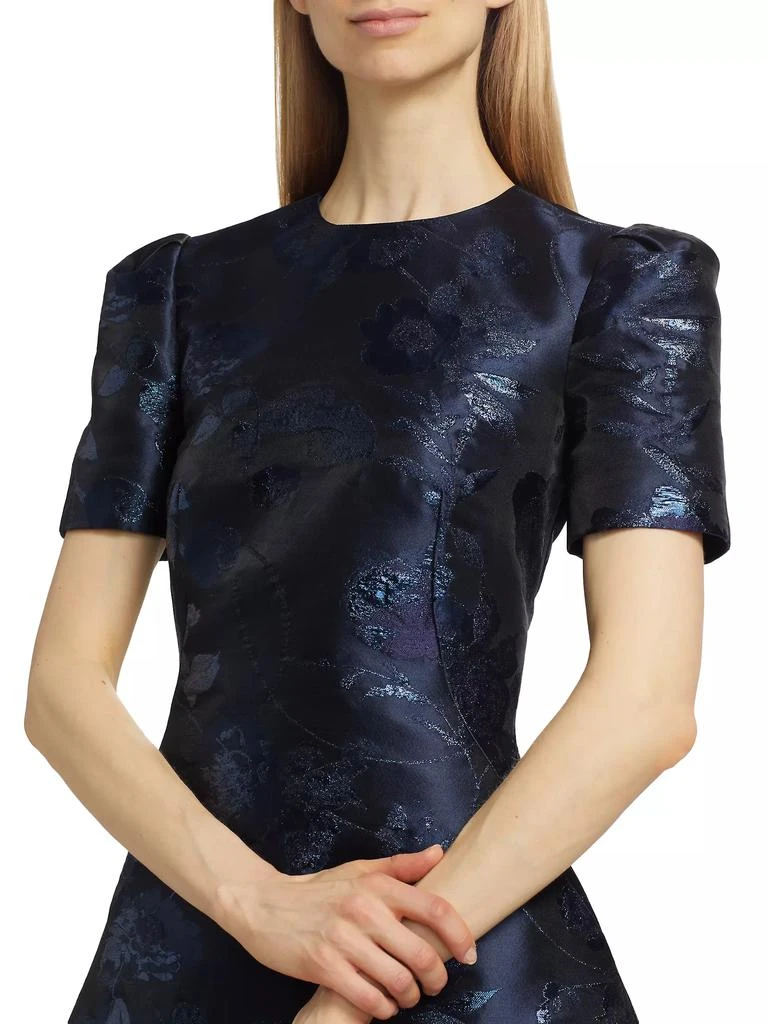 Pamella Roland Floral Silk-Blend Fil Coupé Cocktail Dress 6