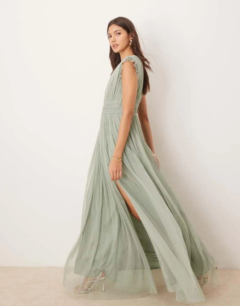 Anaya Anaya Deep v-neck bridesmaid maxi dress in frosty green - Dresses &  Skirts - Free Shipping - BeyondStyle