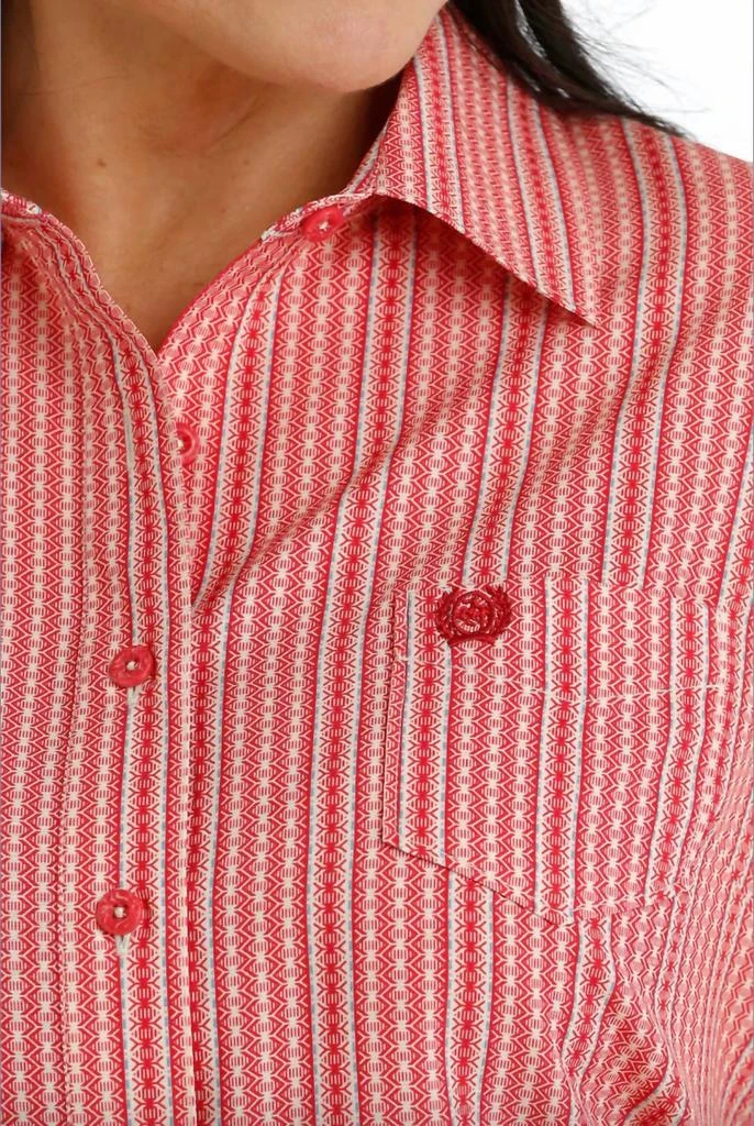 CINCH Arenaflex Long Sleeve Shirt In Red 2