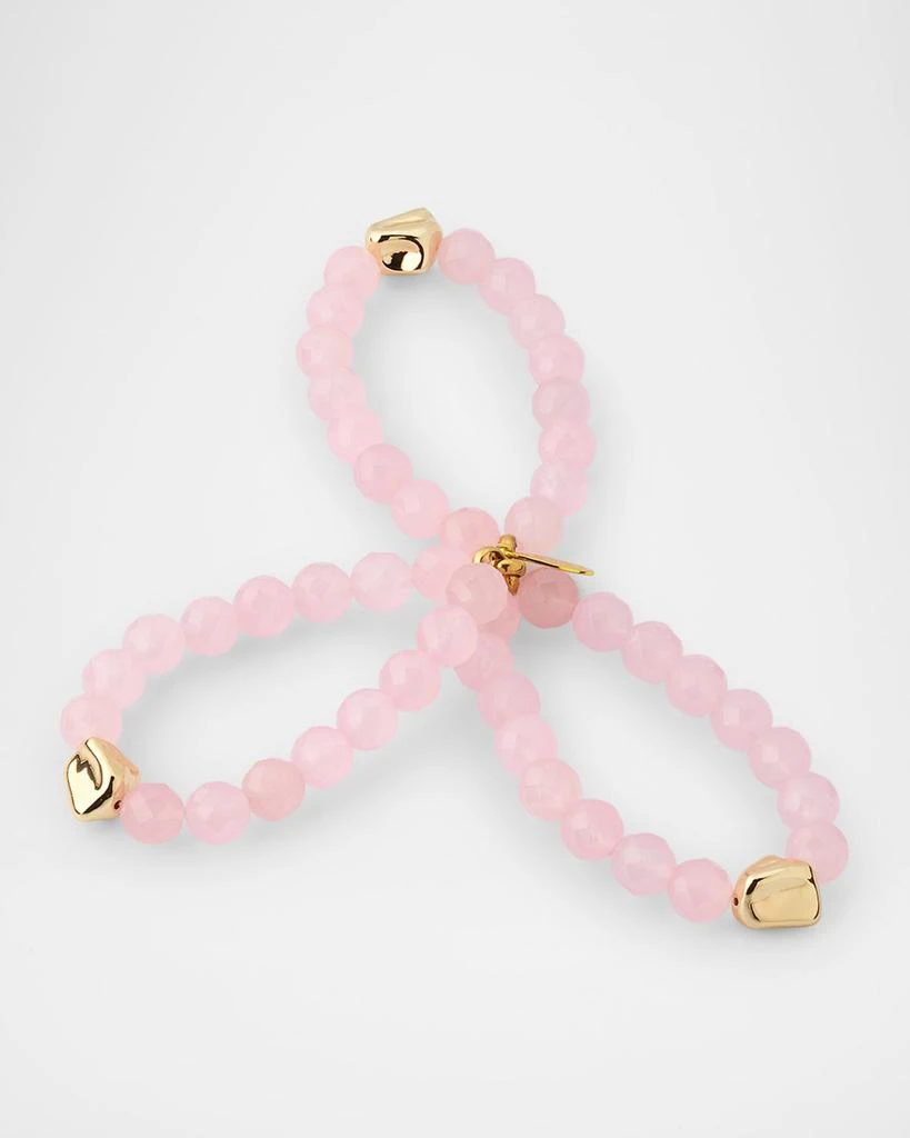 Devon Leigh Rose Quartz and Gold Accent Multi-Strand Stretch Bracelet 4