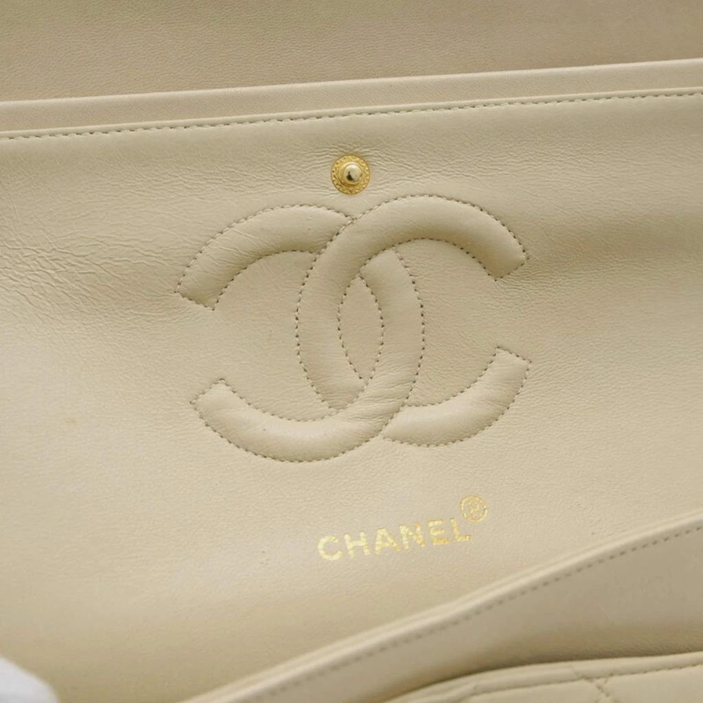 Chanel Chanel Light Beige Lambskin Leather Classic Double Flap Shoulder Bag 10