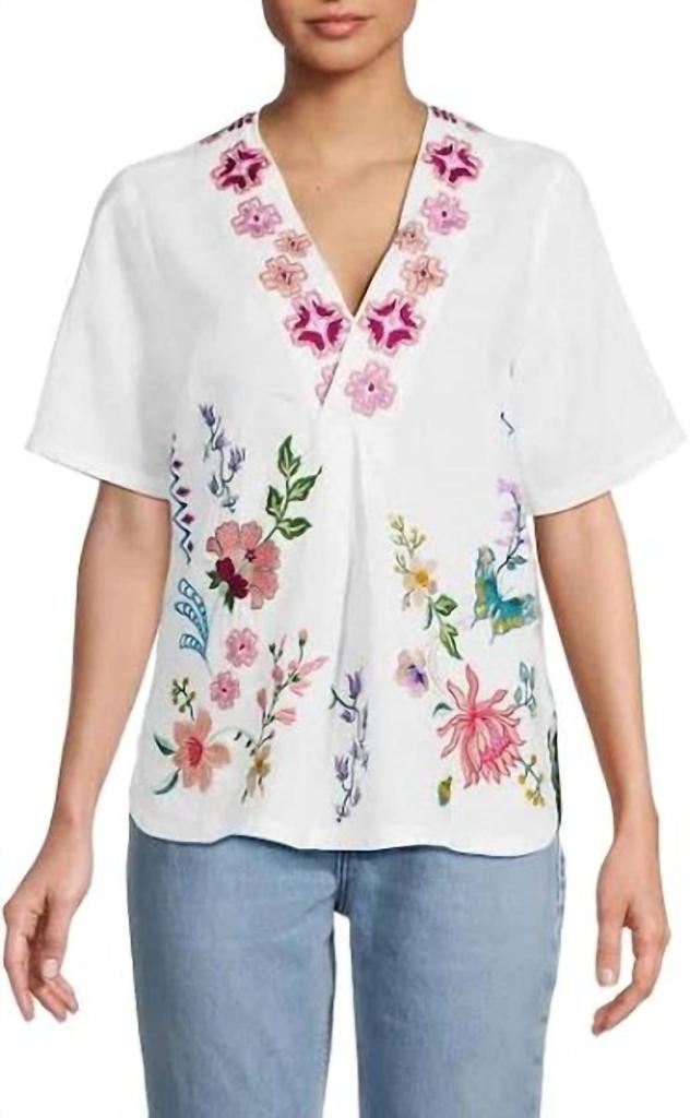 Johnny Was Johnny Was - LINEN V-NECK BLOUSE MAUREEN