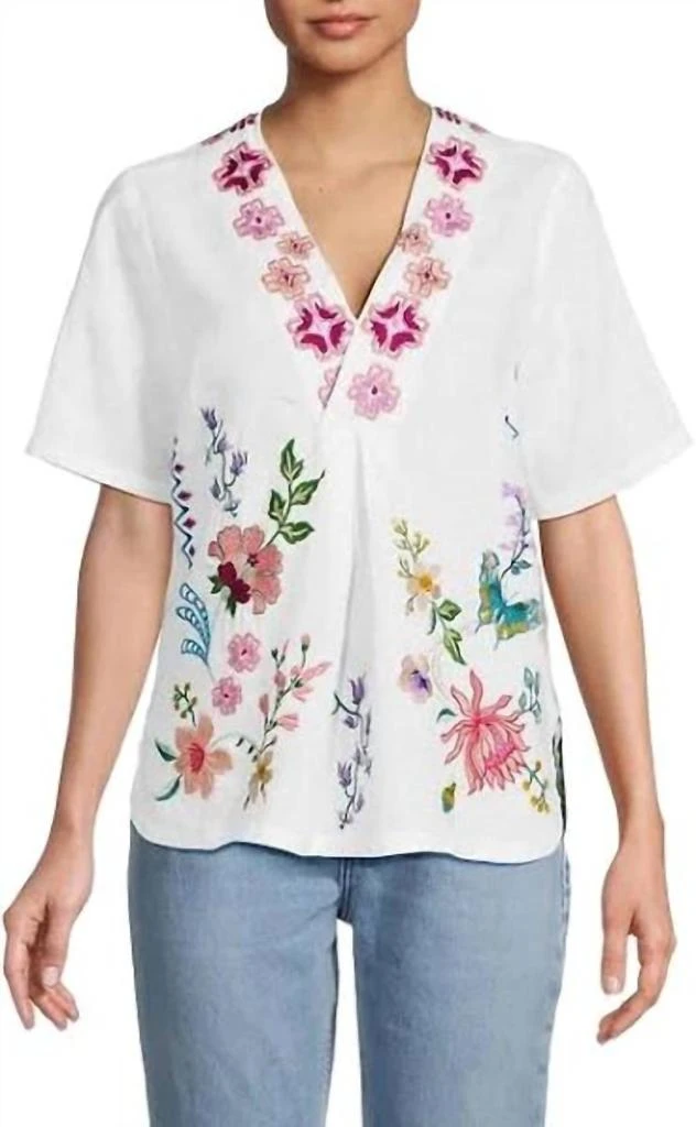 Johnny Was Johnny Was - LINEN V-NECK BLOUSE MAUREEN 1