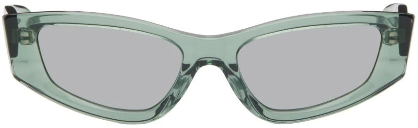 Eckhaus Latta SSENSE Exclusive Green 'The Tilt' Sunglasses 1