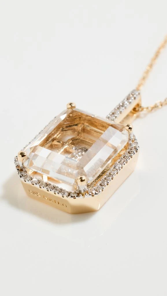 MATEO Diamond Frame Crystal Quartz Secret Diamond Initial Necklace 4