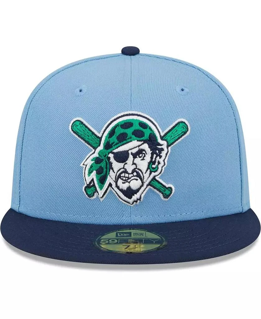 New Era Men's Light Blue, Navy Pittsburgh Pirates Green Undervisor 59FIFTY Fitted Hat 2